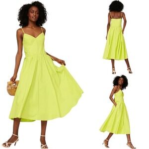 Jason Wu Collective Spring Yellow Spaghetti Strap V-Neck A-Line Dress Size 10